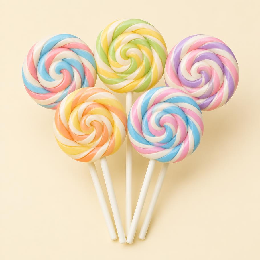 Pastel swirl lollipops